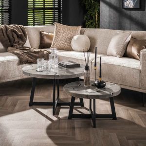 Couchtisch Danisha | 2er Set | Grau Teak