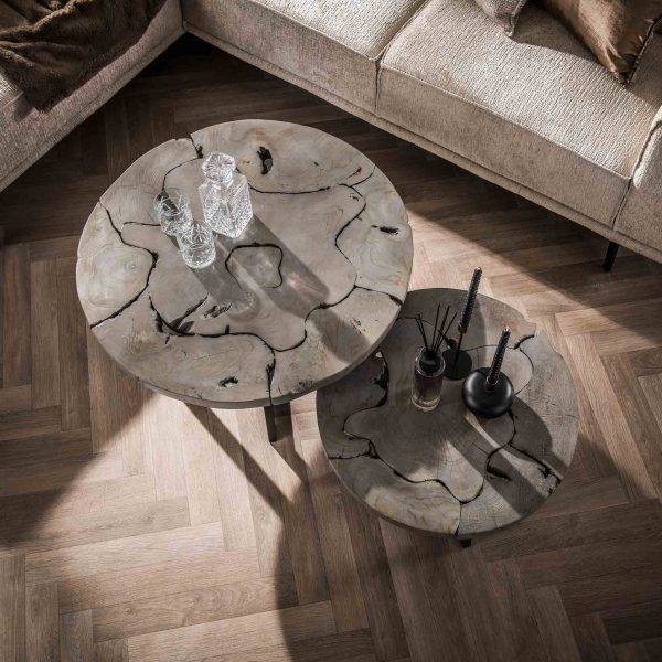Couchtisch Danisha | 2er Set | Grau Teak – Bild 3