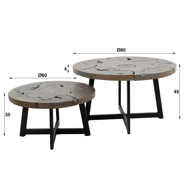 Couchtisch Danisha | 2er Set | Grau Teak – Bild 5