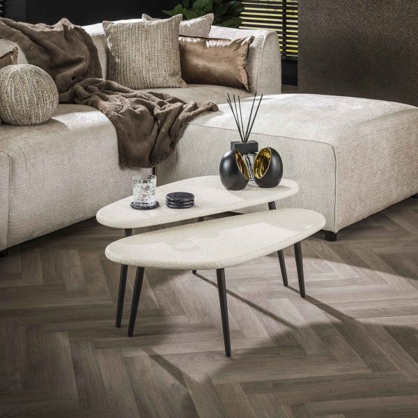 Couchtisch Chloe | Satz von 2 | Weißer Marmor