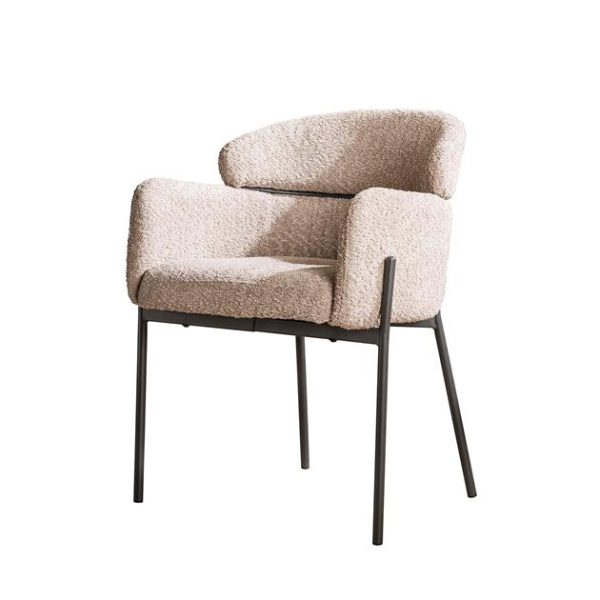 Boucle Esszimmerstuhl –  Runde Rückseite – Bild 3
