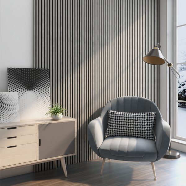 Akustische Wandpaneele Graues Walnussholz | 240 cm x 60 cm | 3-seitiges Echtholzfurnier – Bild 6
