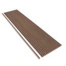 Akustische Wandpaneele – Walnuss – 3-seitig – Olivbrauner Filz – 270 x 60cm