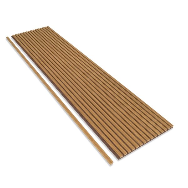 Akustische Wandpaneele – Dunkle Eiche – 3-seitig – Dunkelbrauner Filz – 270 x 60 cm – Bild 3