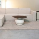 Couchtisch Dim | Espresso Mango Holz | Creme Metall
