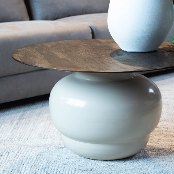 Couchtisch Dim | Espresso Mango Holz | Creme Metall – Bild 5