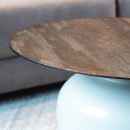 Couchtisch Dim | Espresso Mango Holz | Creme Metall