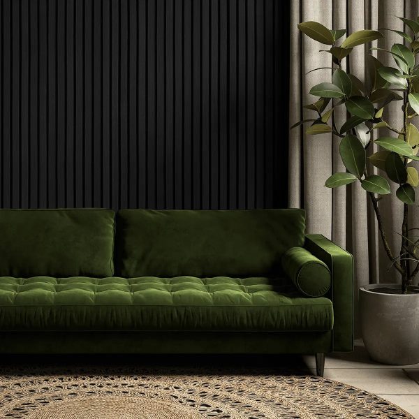 Akustische Wandpaneele Schwarzes Eichenholz | 240 cm x 60 cm | 3-seitiges Echtholzfurnier – Bild 11