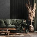Akustische Wandpaneele Schwarzes Eichenholz | 240 cm x 60 cm | 3-seitiges Echtholzfurnier