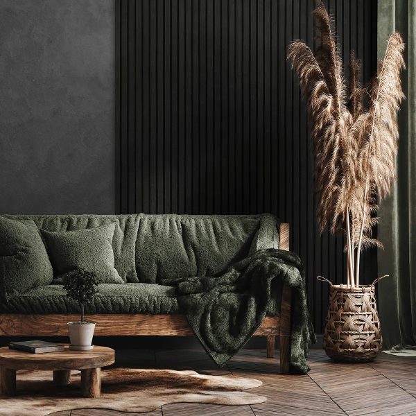 Akustische Wandpaneele Schwarzes Eichenholz | 240 cm x 60 cm | 3-seitiges Echtholzfurnier – Bild 5