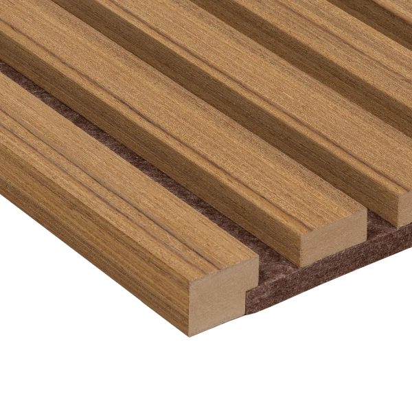 Akustische Wandpaneele – Dunkle Eiche – 3-seitig – Dunkelbrauner Filz – 270 x 60 cm – Bild 2